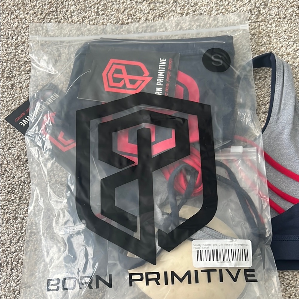 Born Primitive Vitality 2.0 Blue and Red Sports Bra with Geometric Logo - Picture 7 of 7
